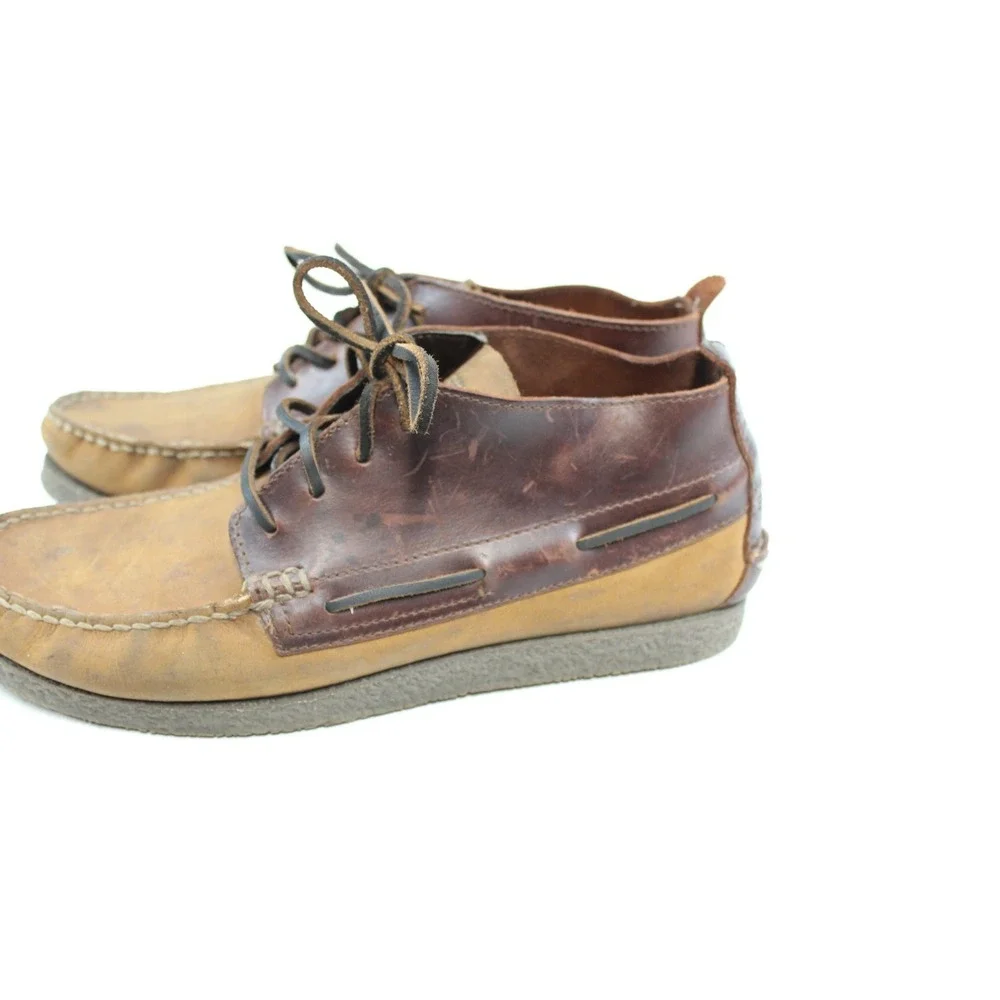 Sperry Top Sider 4 Eye Boat Shoe Sz 10.5 Mens High-top Leather & Canvas STS19275